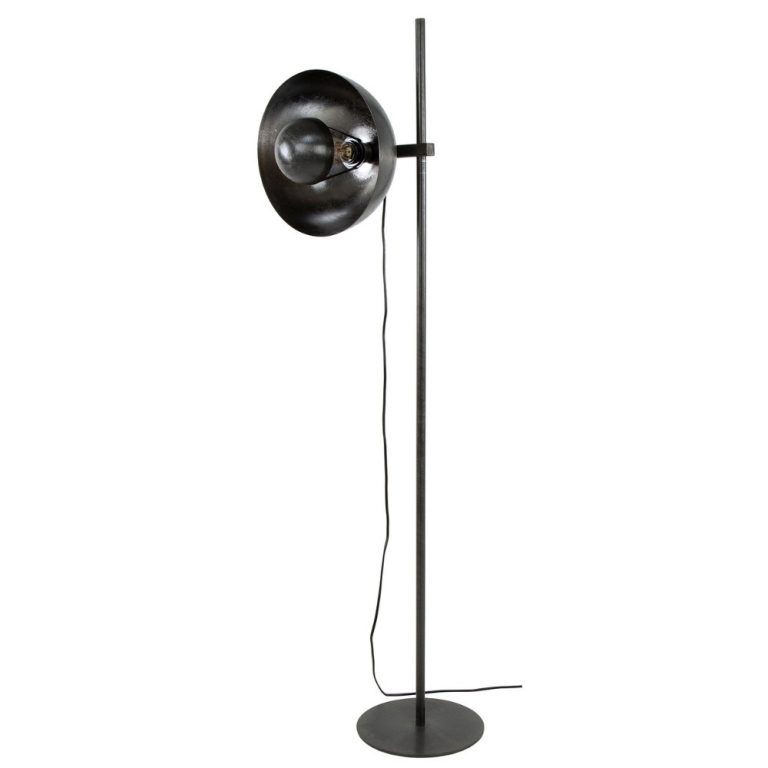 famlights famlights | Stehleuchte Deik in Nickel-gebürstet und Schwarz E27