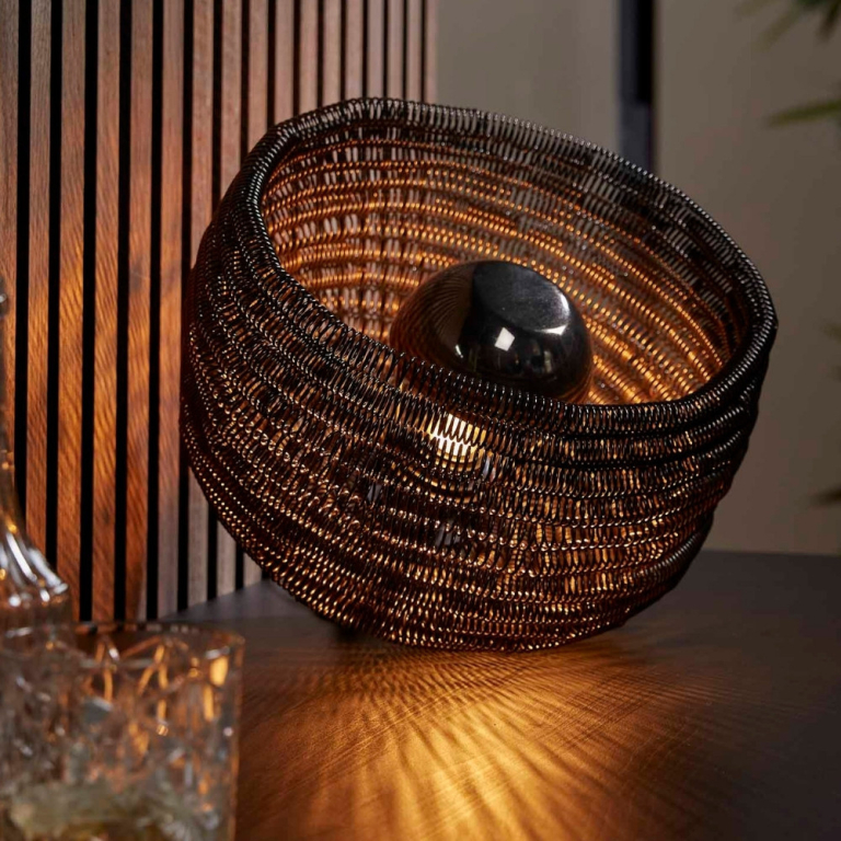 famlights famlights | Tischleuchte Liz in Nickel E27 300mm