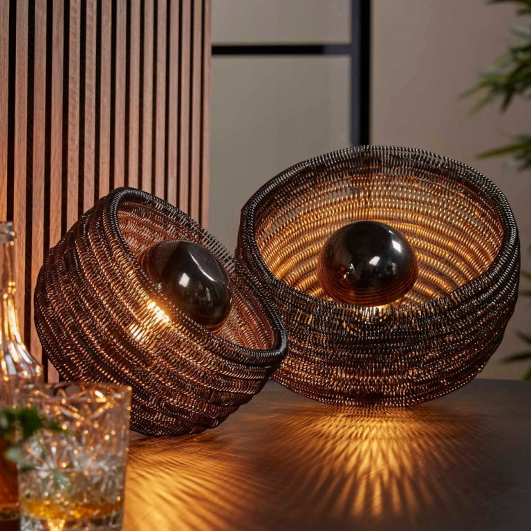 famlights famlights | Tischleuchte Liz in Nickel E27 300mm