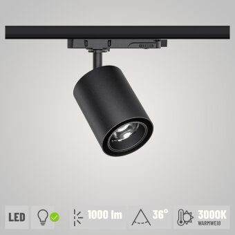 Paulmann ProRail3 LED Schienenspot Kratos schwarz 36° 1000lm 9W 3000K (LED fest verbaut)