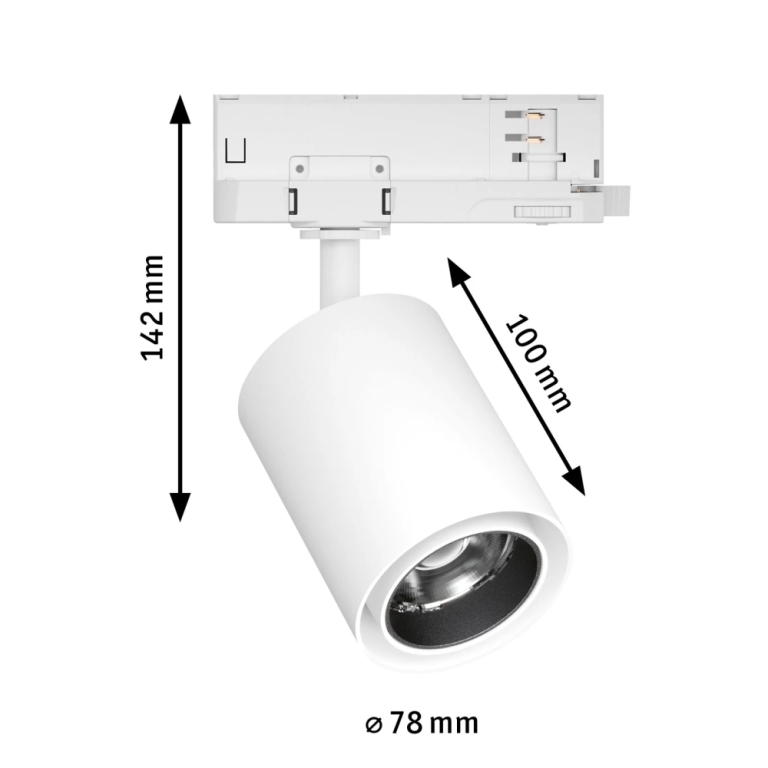 Paulmann ProRail3 LED Schienenspot Kratos weiß 50° 3100lm 25W 4000K (LED fest verbaut)