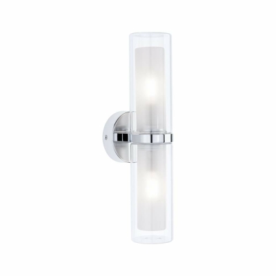 Paulmann Wandleuchte Luena Glas/Chrom 2-flammig Up/Down IP44 E14 max. 2x20W dimmbar 230V