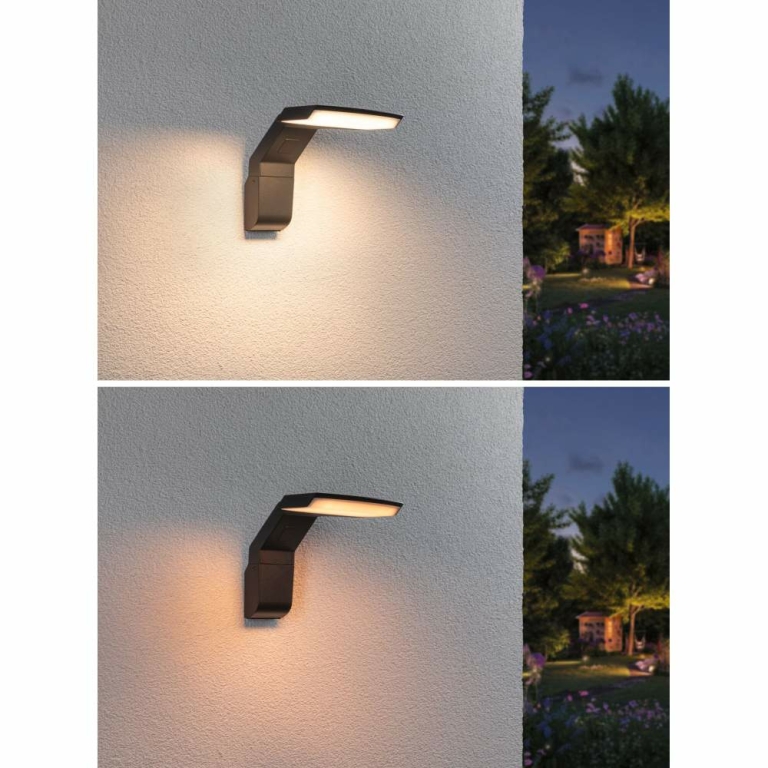 Paulmann LED Außenwandleuchte Zenera  insektenfreundlich und seewasserresistent IP44  150x194mm 2200 - 3000K 10W 700lm 230V  Anthrazit Metall