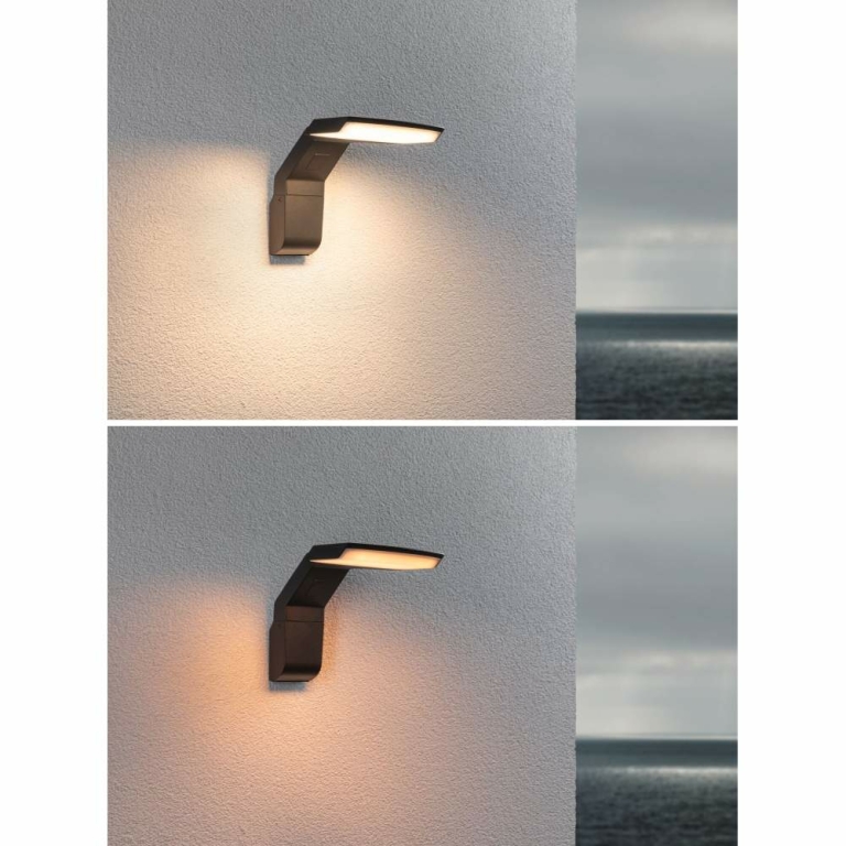 Paulmann LED Außenwandleuchte Zenera  insektenfreundlich und seewasserresistent IP44  150x194mm 2200 - 3000K 10W 700lm 230V  Anthrazit Metall