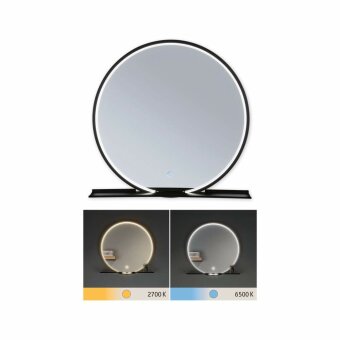 Paulmann LED Leuchtspiegel Miro  IP44  Tunable White 160lm 230V 10,5W  Spiegel#Schwarz matt