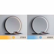 LED Leuchtspiegel Miro  IP44  Tunable White 160lm 230V 10,5W  Spiegel#Schwarz matt
