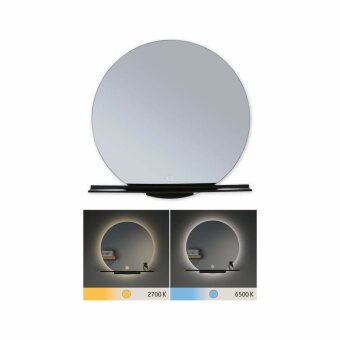 Paulmann LED Leuchtspiegel Miro  IP44  Tunable White 500lm 230V 11W  Spiegel#Schwarz matt
