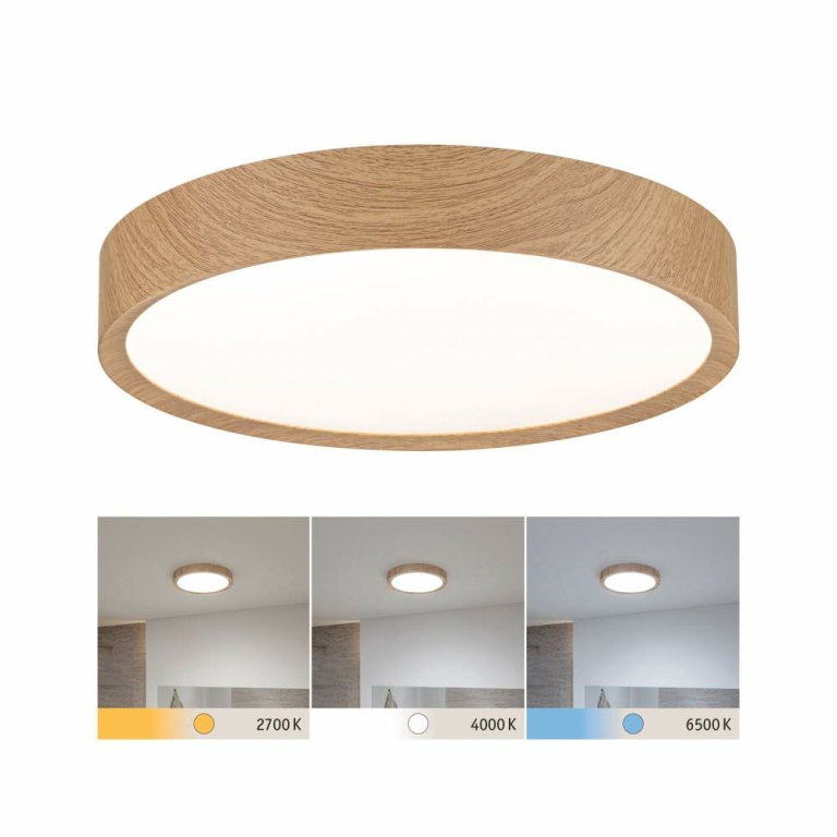 Paulmann Selection Bathroom LED Deckenleuchte Tega  IP44  White Switch 1200lm 230V 22,5W  Holzoptik
