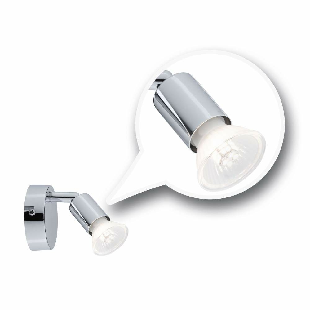 10W Spotlight Lampen1a Paulmann Chrom GU10 dimmbar Carolina 66749 | IP44 max. 230V