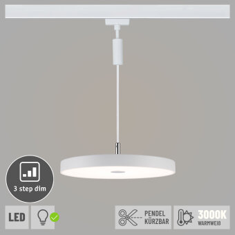 Paulmann URail LED Pendelleuchte Hildor Weiß 3-step-Dim 15W 3000K 850lm dimmbar