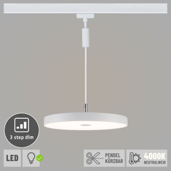 Paulmann URail LED Pendelleuchte Hildor Weiß 3-step-Dim 15W 4000K 850lm dimmbar