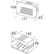 Wandeinbauleuchte, Side III, 3,5 W, RGB, Silber, Spannungskonstant, 24 V/DC