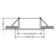 Deckeneinbauring, Algol I Eckig, 1x max.35 W MR16, Weiß, Spannungskonstant, 12 V/AC/DC