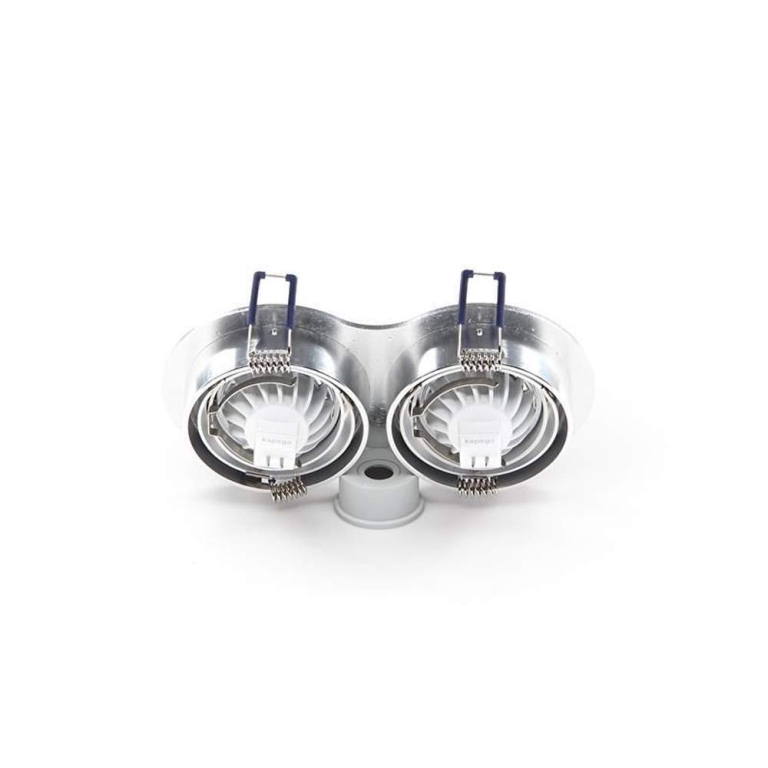Deko-Light Deckeneinbauring, Mira, 2x max. 35 W MR16, Silber, Spannungskonstant, 12 V/AC/DC