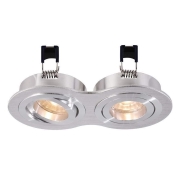 Deckeneinbauring, Mira, 2x max. 35 W MR16, Silber, Spannungskonstant, 12 V/AC/DC