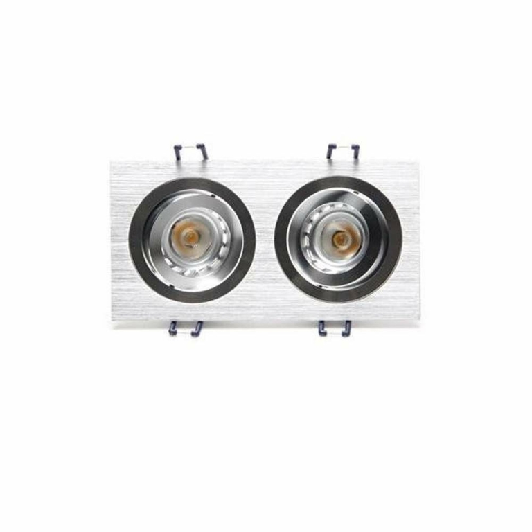 Deko-Light Deckeneinbauring, Modula II Eckig, Tilt, 2x max 50 W MR16, Silber, Spannungskonstant, 12 V/AC/DC