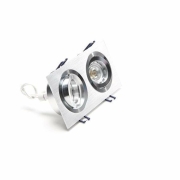 Deckeneinbauring, Modula II Eckig, Tilt, 2x max 50 W MR16, Silber, Spannungskonstant, 12 V/AC/DC