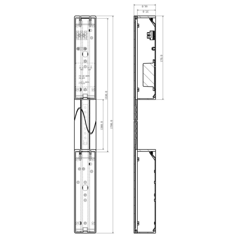 Deko-Light Wandaufbauleuchte, Larga 1700 mm, 15 W, 3000 K, Silber, 100-277 V/AC, 50 / 60 Hz