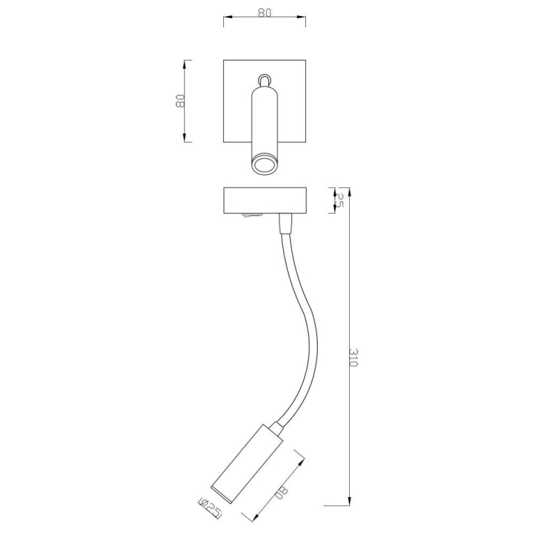 Deko-Light Wandaufbauleuchte, Brahe I Eckig, 3,3 W, 3000 K, Weiß, 100-240 V/AC, 50 / 60 Hz