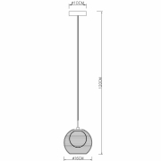 Pendelleuchte, Filo Ball 160 mm, 1x max. 40 W G9, Schwarz, 220-240 V/AC, 50 / 60 Hz