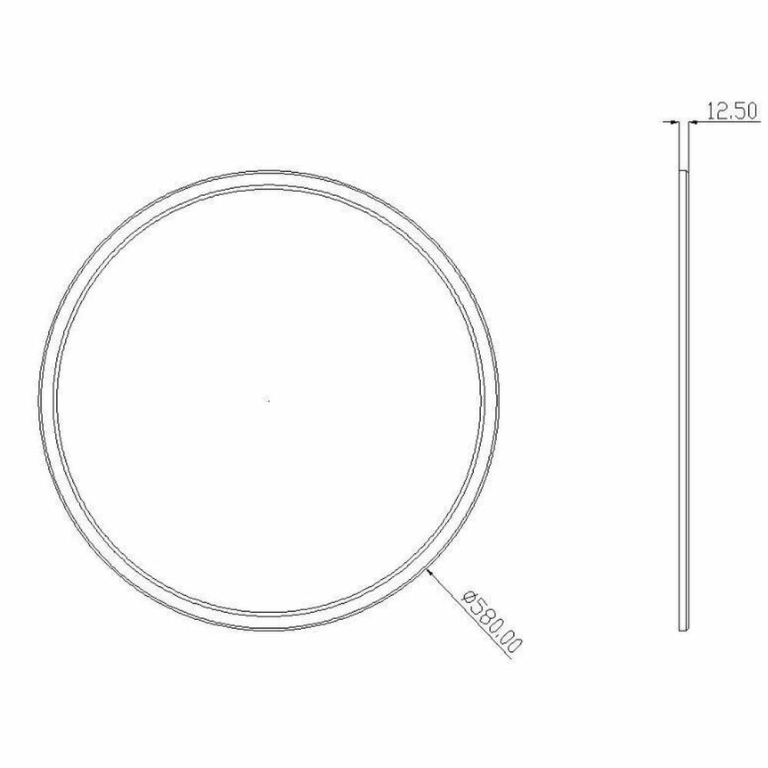 Deko-Light Pendelleuchte, LED Panel transparent Rund 580 mm, 53 W, DIM, 3000 K, Schwarz, 220-240 V/AC, 50 / 60