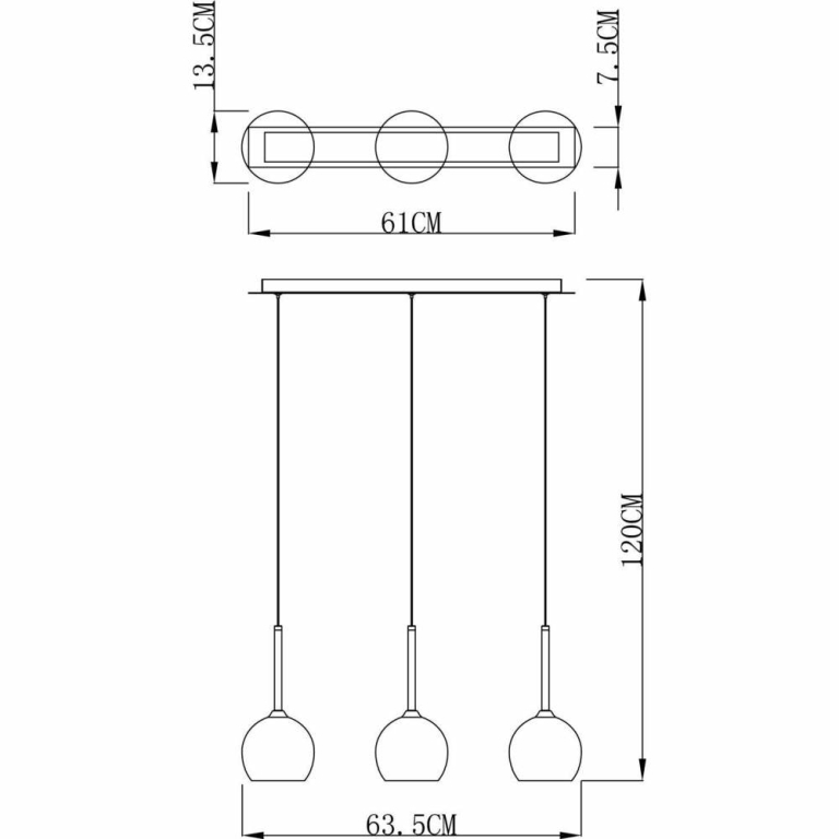 Deko-Light Pendelleuchte, Bunda, 3x max. 28 W G9, Silber, 220-240 V/AC, 50 / 60 Hz