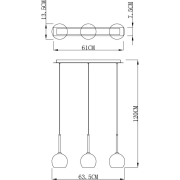 Pendelleuchte, Bunda, 3x max. 28 W G9, Silber, 220-240 V/AC, 50 / 60 Hz