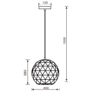 Pendelleuchte, Asterope Rund 400 mm, 1x max. 40 W E27, Weiß, 220-240 V/AC, 50 / 60 Hz