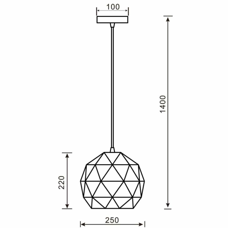 Deko-Light Pendelleuchte, Asterope  Rund 250 mm, 1x max. 40 W E27, Schwarz, 220-240 V/AC, 50 / 60 Hz