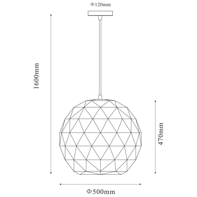 Deko-Light Pendelleuchte, Asterope Rund 500 mm, 1x max. 40 W E27, Schwarz, 220-240 V/AC, 50 / 60 Hz