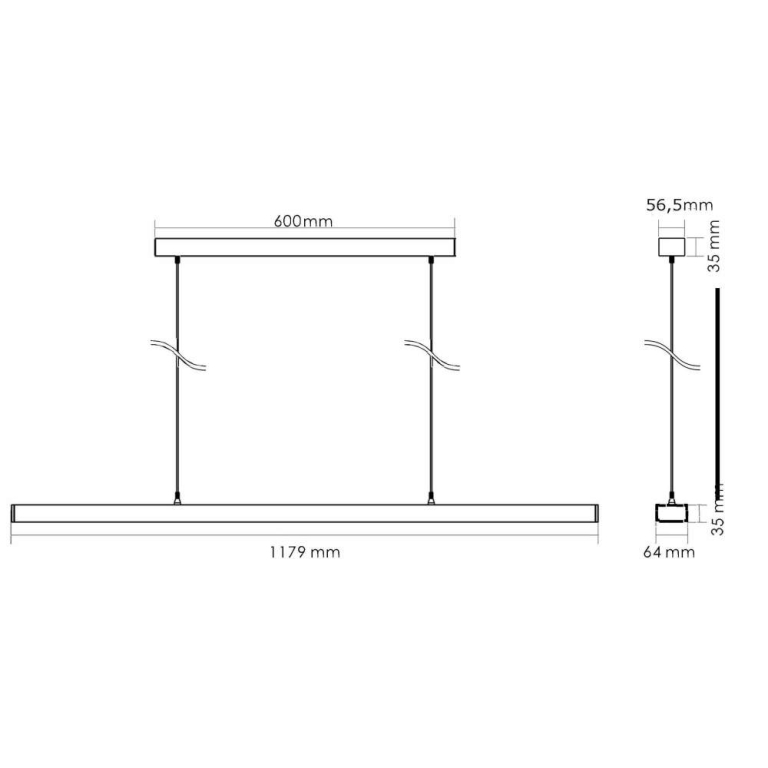 Deko-Light Pendelleuchte, Office Three Up and Down, 60 W, DALI 2.0, 4000 K, Silber, 200-240 V/AC, 50 / 60 Hz