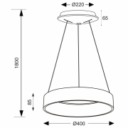 Pendelleuchte, Sculptoris 400 mm, 30 W, DIM, 3000/4000 K, Weiß, 220-240 V/AC, 50 / 60 Hz