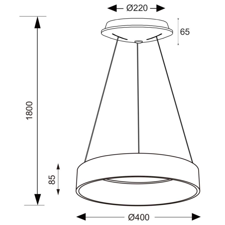 Deko-Light Pendelleuchte, Sculptoris 400 mm, 30 W, DIM, 3000/4000 K, Schwarz, 220-240 V/AC, 50 / 60 Hz