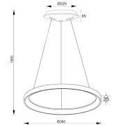 Pendelleuchte, Merope 400 mm, 30 W, DIM, 3000/4000 K, Silber, 220-240 V/AC, 50 / 60 Hz