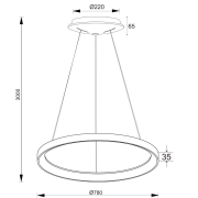 Pendelleuchte, Merope 800 mm, 60 W, DIM, 3000/4000 K, Silber, 220-240 V/AC, 50 / 60 Hz