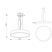 Pendelleuchte, Menkar 400 mm, 45,0 W, 3000/4000 K, Silber, 220-240 V/AC, 50 / 60 Hz