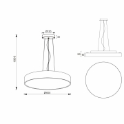Pendelleuchte, Menkar 600 mm, 65 W, 3000/4000 K, Silber, 220-240 V/AC, 50 / 60 Hz
