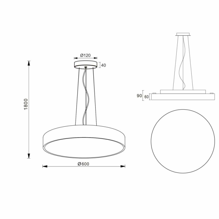 Deko-Light Pendelleuchte, Menkar 600 mm, 65 W, 3000/4000 K, Kaffee, 220-240 V/AC, 50 / 60 Hz