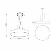 Pendelleuchte, Menkar 800 mm, 90 W, 3000/4000 K, Silber, 220-240 V/AC, 50 / 60 Hz