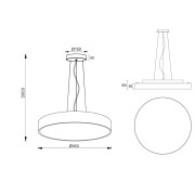 Pendelleuchte, Menkar 800 mm, 90 W, 3000/4000 K, Kaffee, 220-240 V/AC, 50 / 60 Hz