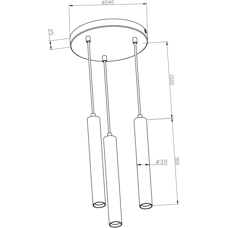 Deko-Light Pendelleuchte, Slim, 15 W, 3000 K, Schwarz, 200-240 V/AC, 50 / 60 Hz