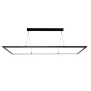 Pendelleuchte, LED Panel transparent, Eckig, 50 W, DIM, 3000/4000 K, Schwarz, 220-240 V/AC, 50 / 60