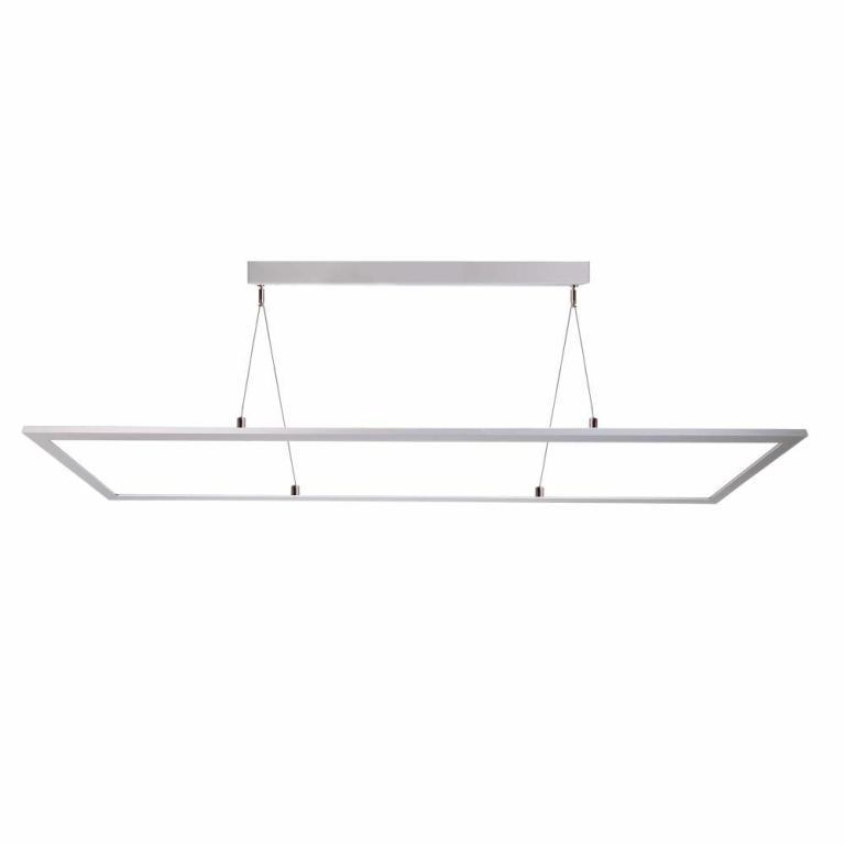 Deko-Light Pendelleuchte, LED Panel transparent, Eckig, 50 W, DIM, 3000/4000 K, Silber, 220-240 V/AC, 50 / 60 H