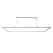 Pendelleuchte, LED Panel transparent, Eckig, 50 W, DIM, 3000/4000 K, Silber, 220-240 V/AC, 50 / 60 H