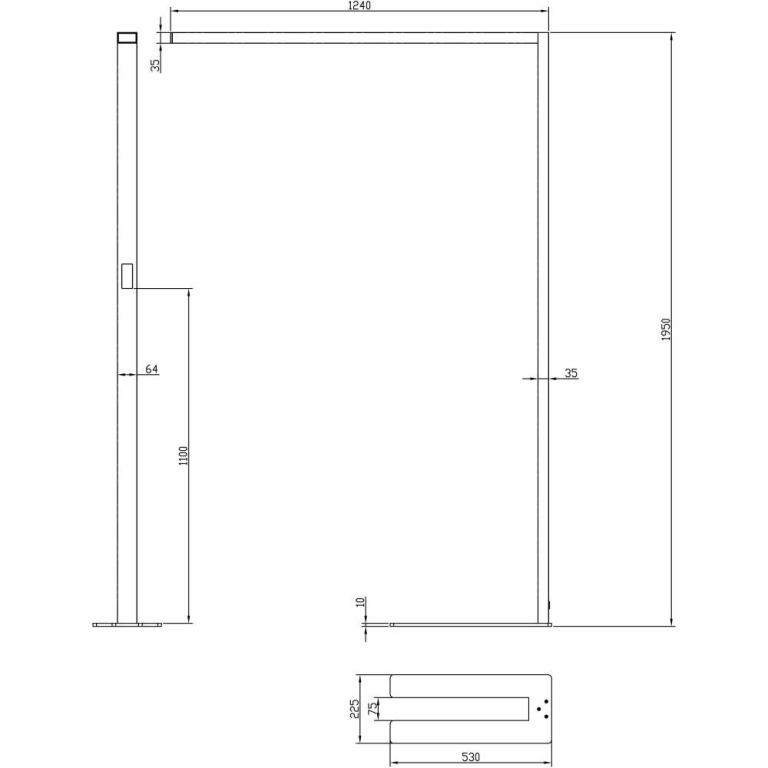 Deko-Light Stehleuchte, Office Three Standard, Motion, 80 W, DIM, 4000 K, schwarz, 220-240 V/AC, 50 / 60 Hz