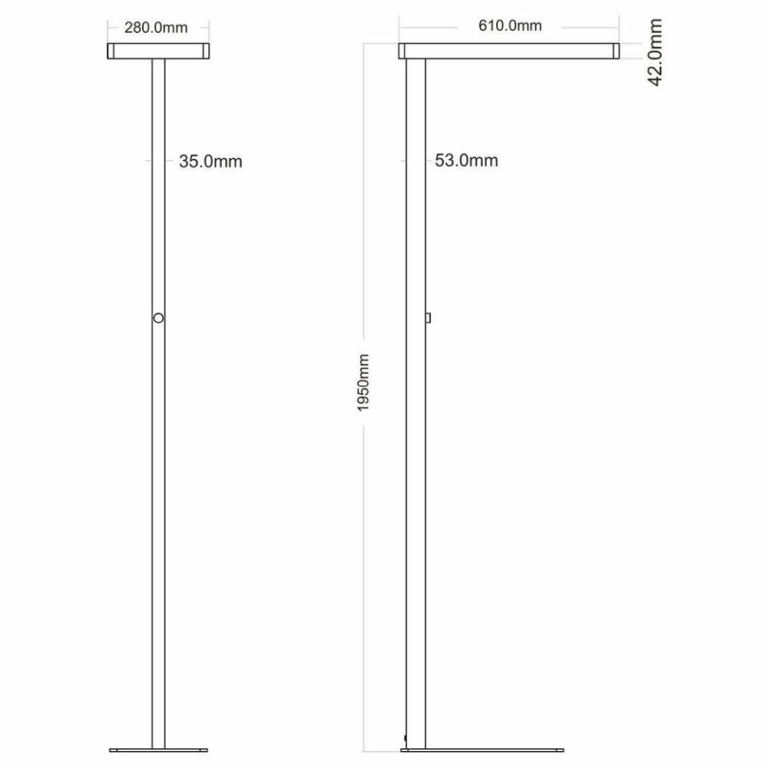Deko-Light Stehleuchte, Office Two Up and Down, 80 W, DIM, 4000 K, Silber, 200-240 V/AC, 50 / 60 Hz