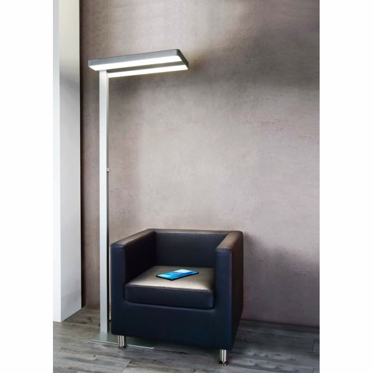 Deko-Light Stehleuchte, Office Two Up and Down, 80 W, DIM, 4000 K, Silber, 200-240 V/AC, 50 / 60 Hz