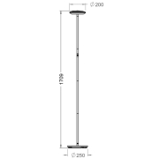 Stehleuchte, Bermuda, 18 W, Touch DIM, 3000 K, Schwarz, 100-240 V/AC, 50 / 60 Hz