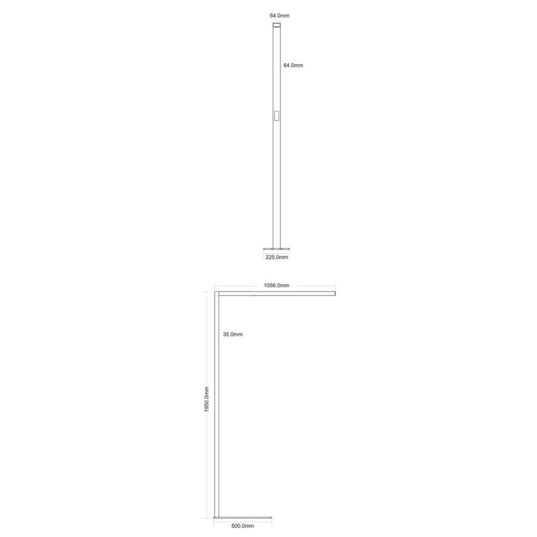 Deko-Light Stehleuchte, Office Three Motion CCT Up and Down, 80 W, Touch DIM, 3000-5700 K, Grau, 200-240 V/AC,