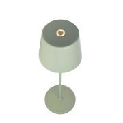 Dimmbare LED Akku Tischlampe Canis Graugrün matt - Kabellose Touch Tischleuchte - Warmweiß IP65
